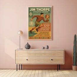 Jim Thorpe Athletic Legend Poster Wall Art Decor Travel