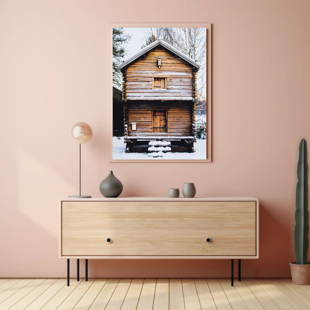Rustic Winter Cabin Poster