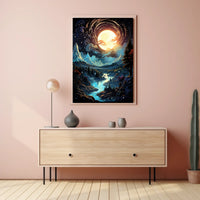 Moonlit Enchantment: Serene Night Landscape Poster