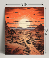 Desert Journey At Sunset Poster