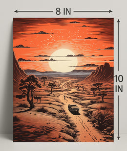 Desert Journey At Sunset Poster