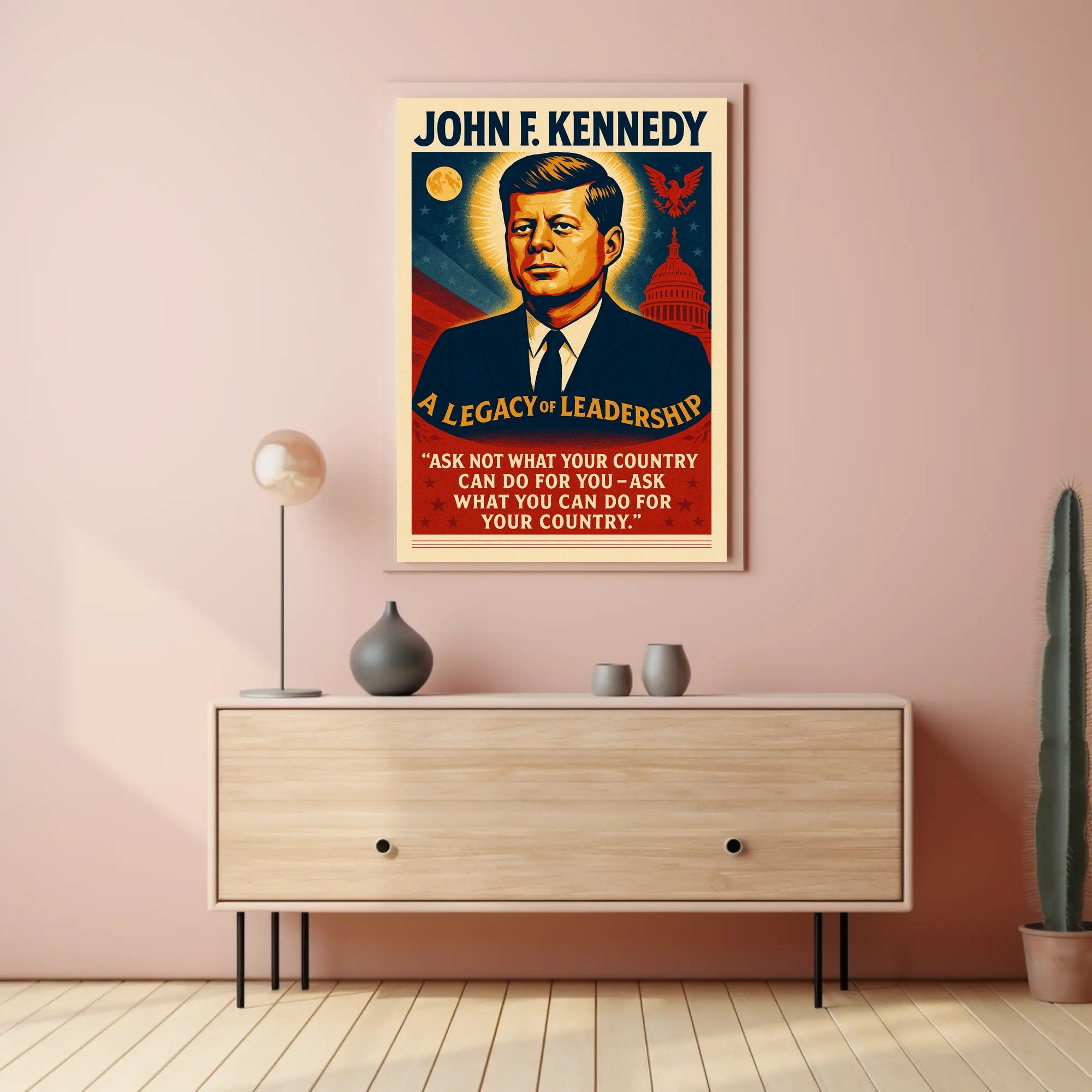 John F. Kennedy Inspirational Leadership Historical or Presidential Poster