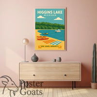 Higgins Lake Michigan Travel Poster