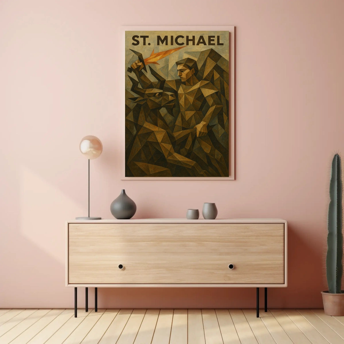 St. Michael A Geometric Tribute Poster