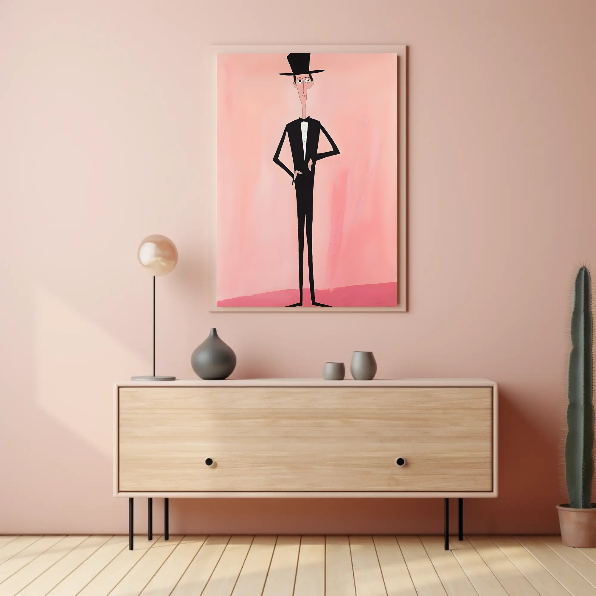 Tall Hat And Tails Poster Vintage Scenic Wall Art