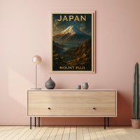 Mount Fuji Travel Adventure Vintage Poster