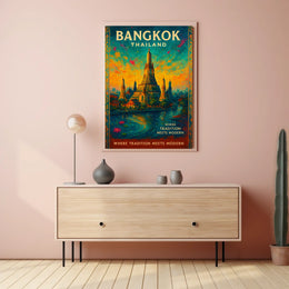 Bangkok Poster Fusion Of Heritage And Innovation Home Decor