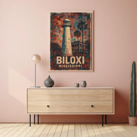 Biloxi Lighthouse Mississippi Wanderlust Decor Poster