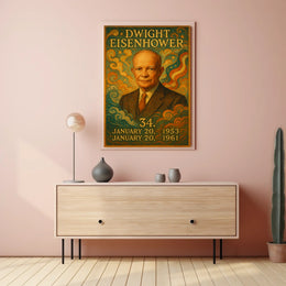Dwight Eisenhower Patriotic Leadership Retro Vintage Poster