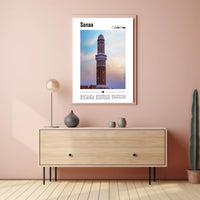 Sanaa's Historic Minaret: Cultural or Heritage Poster PosterGoat