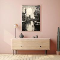 Moonlit Venetian Canal Poster