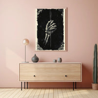 Eerie Dark Skeleton Hand with Arrow Art Print Poster
