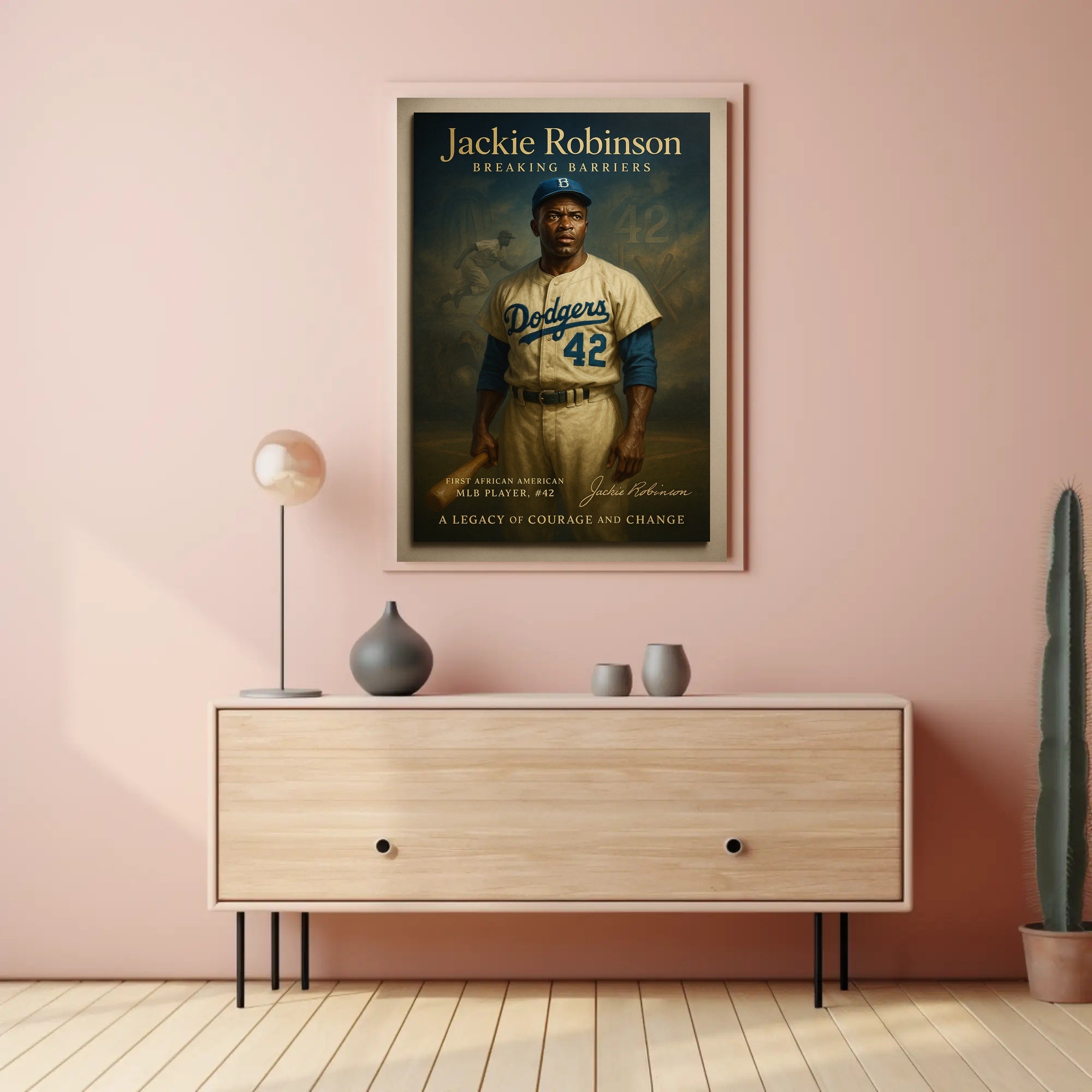Jackie Robinson Inspirational Sports Poster