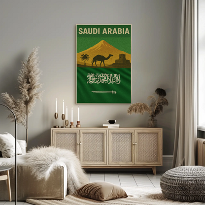 Saudi Arabian Vintage Design Cultural or Heritage Poster