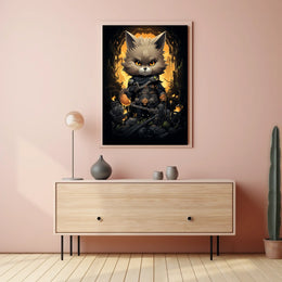 Warrior Cat In A Fantasy Realm Poster