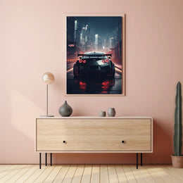 Night Drive In The City Poster