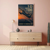 Lockheed T-33 Jet Trainer Aviation Art - Poster