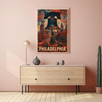 Philadelphia Cityscape Heritage Vintage Poster