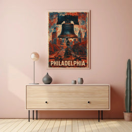 Philadelphia Cityscape Heritage Vintage Poster