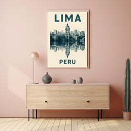 Lima, Peru A Cityscape Reflection Poster