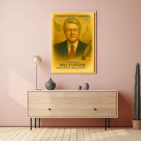 Bill Clinton 42nd President of the United States Vintage Watercolor Poster