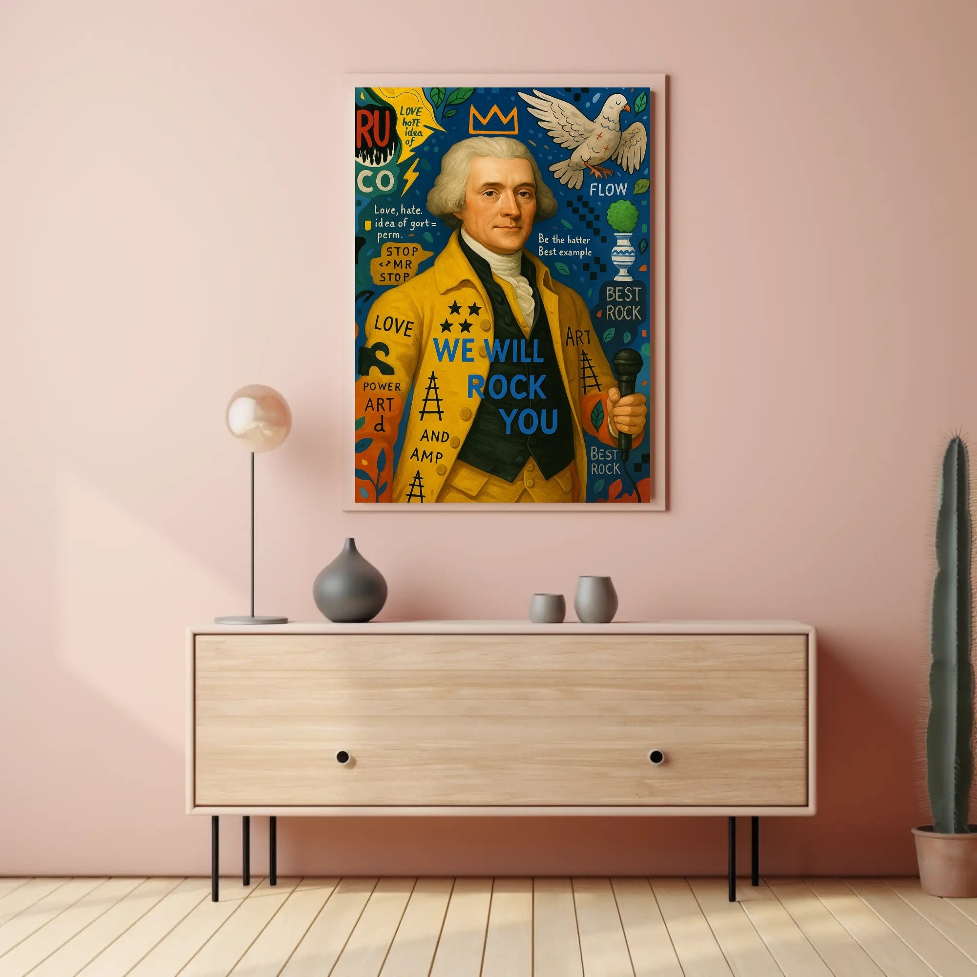 Historical Music Pop Art Poster with Modern Eclectic Vibes