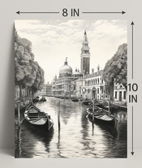 Venetian Canal A Serene Illustration Poster
