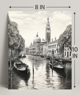 Venetian Canal A Serene Illustration Poster