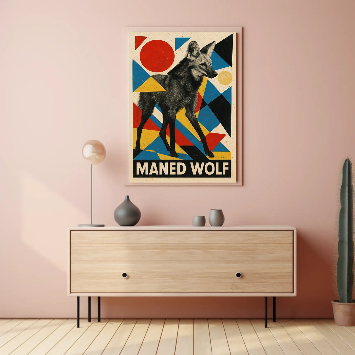 Maned Wolf Art Poster