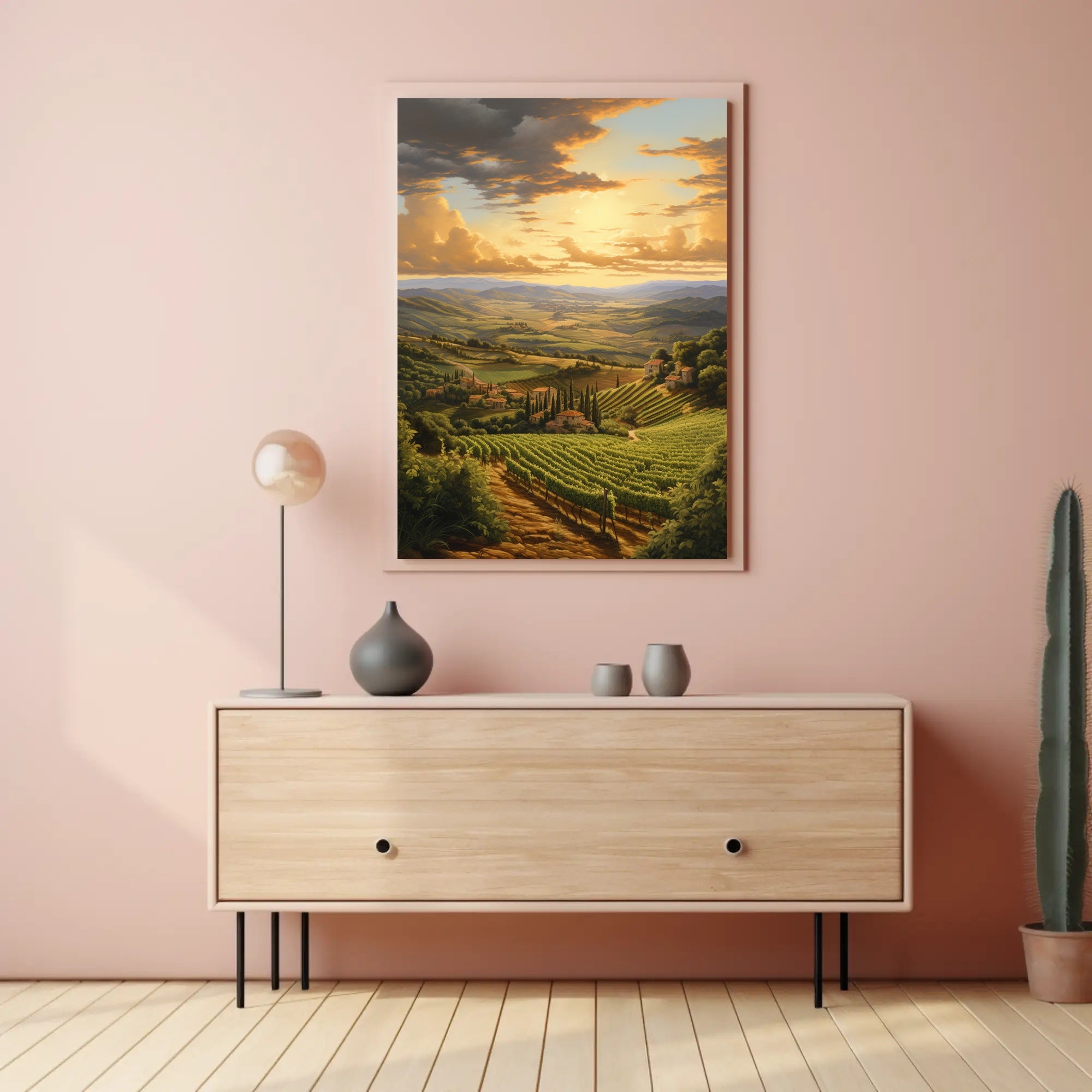 Tuscan Vineyard Serenity Art Print Travel Poster