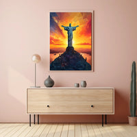 Christ the Redeemer at Sunset: Stunning Travel Poster