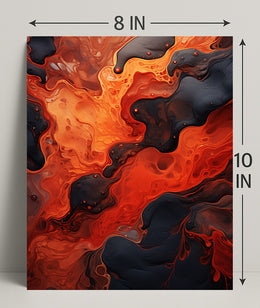 Fiery Abstract Flow Abstract Poster