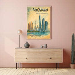 Abu Dhabi Elegance: Tradition Meets Tomorrow Cityscape Poster