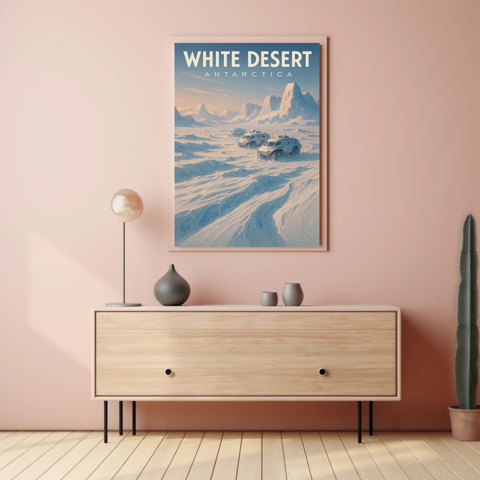 White Desert Antarctica Adventure Futuristic Sci-Fi Poster