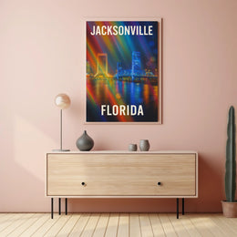 Jacksonville Cityscape Photo Realism Wanderlust Poster