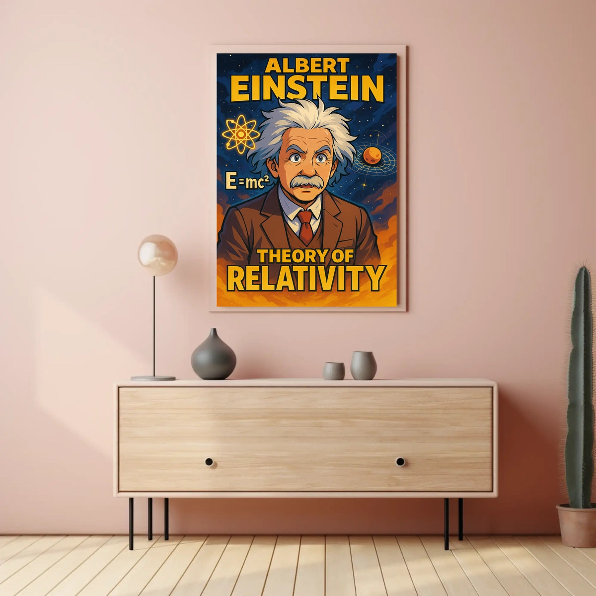 Albert Einstein Relativity Timeless Vintage Science Wall Art Inspiring Intellectual Decor Poster