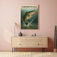 Largemouth Bass Leaping Out Of The Poster