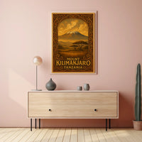 Kilimanjaro Tanzania Vintage Travel Explorer Poster
