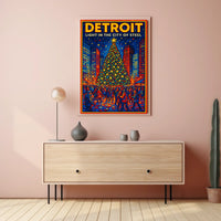 Detroit Light In The City Of Steel Poster