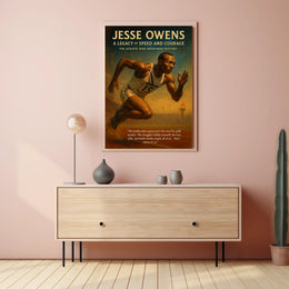 Jesse Owens Vintage Olympic Motivational Sports Poster