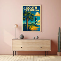 South Carolina Coastal Scene Poster