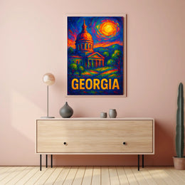 Georgia State Capitol Vibrant Poster