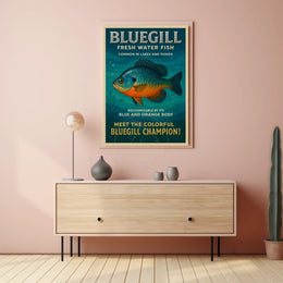 Bluegill Fish Vintage Illustration - Animal Poster
