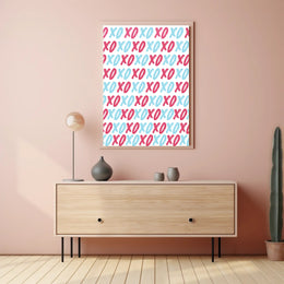 Affectionate XOXO Typography Art with Vibrant Colors Poster PosterGoat