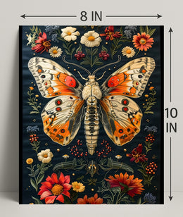 Vibrant Butterfly and Botanicals Artistic Poster