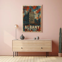 Albany Architecture Line Art Traveler Poster
