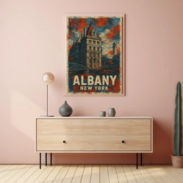 Albany Architecture Line Art Traveler Poster