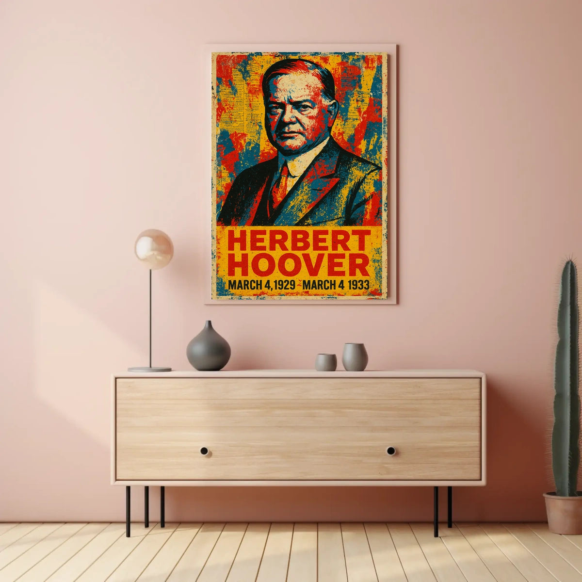 Herbert Hoover 31st President of the United States Street Art Mashup Poster