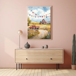 Vintage Pickup Truck Abstract Art Print Wall Decor Poster