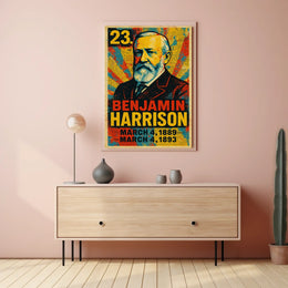 Benjamin Harrison 23rd President of the United States Street Art Mashup Poster